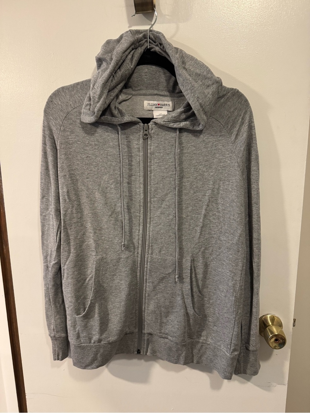 Women’s Grey Jillian Harris Zip-up Hoodie w/Heart Detail on Sleeve Size Small